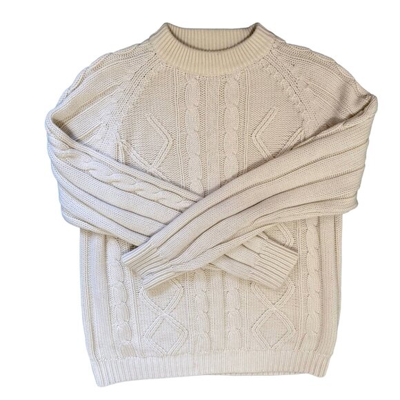 Vintage SIGALLO 100% Acrylic Cable Knit Fishing Sweater Size XL - Picture 1 of 3